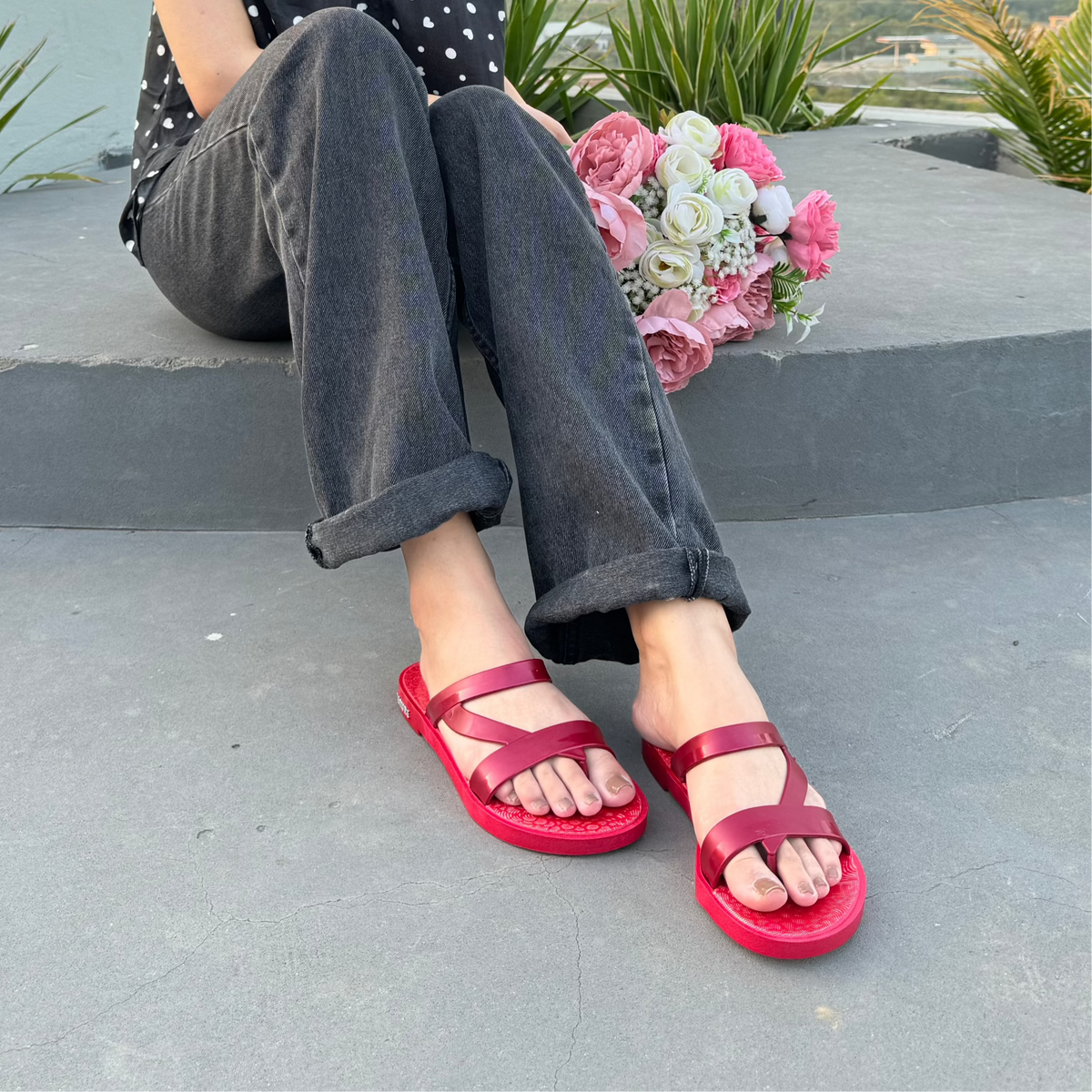 Buckle Pillow Slides for women – Tenure Footwear Model 704