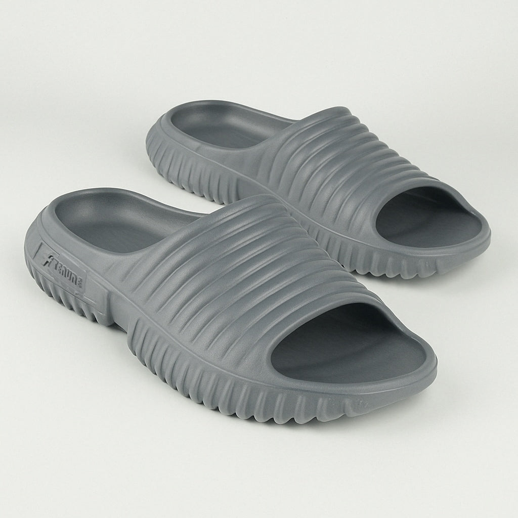 Branded cushioned slides with arch support