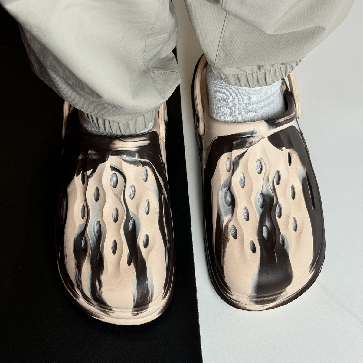 Air Binder slides with detailed flame sole