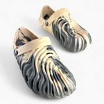 Clogs with bold flame graphic for stylish edge