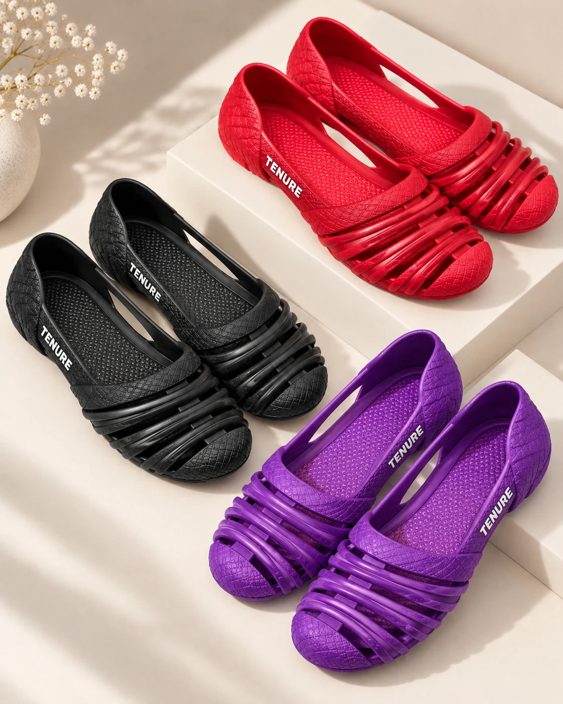 TENURE Flexi Women's Soft & Flexible Everyday Indoor PVC Slippers