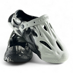 Top angle view of clogs showcasing footbed detail